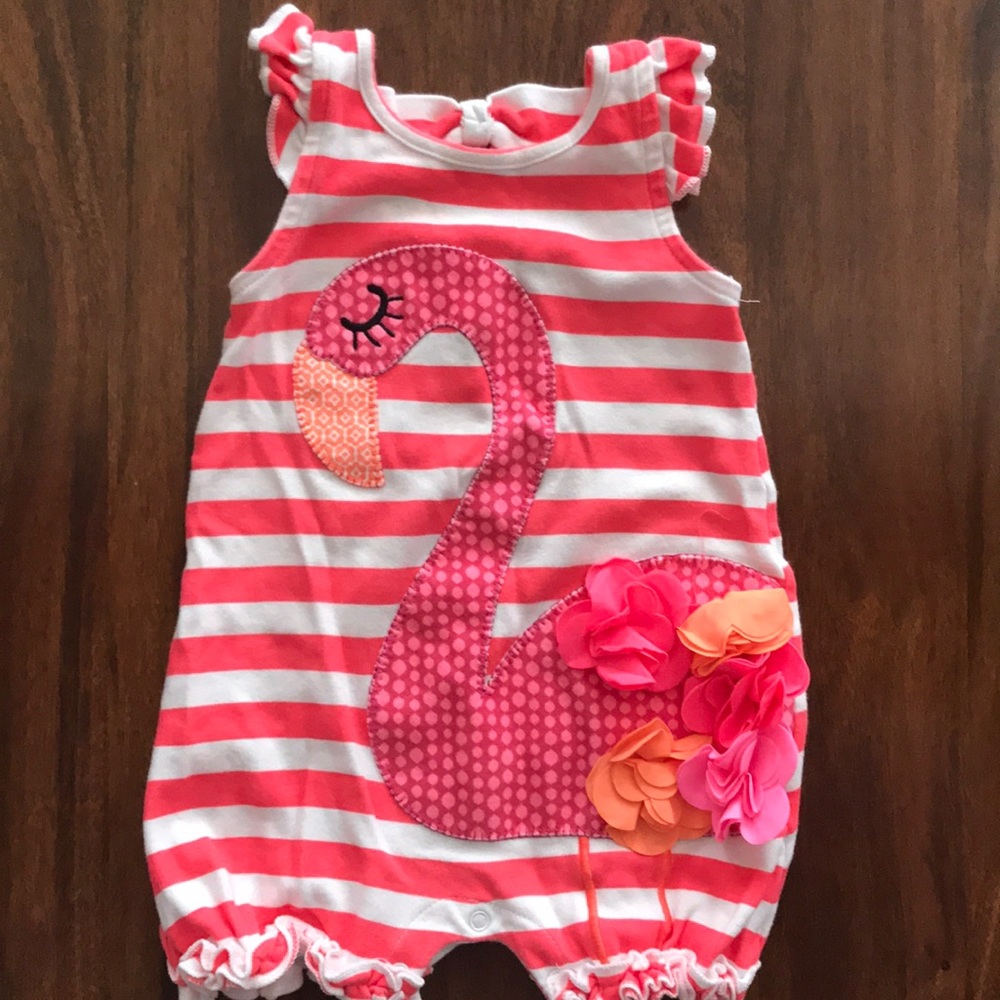 Baby girls flamingo romper